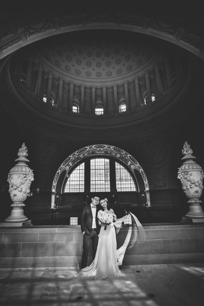 1920's inspired bride at SF City Hall