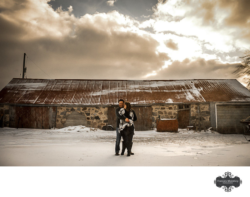 Owen Sound Farm Engagement at Golden Hour