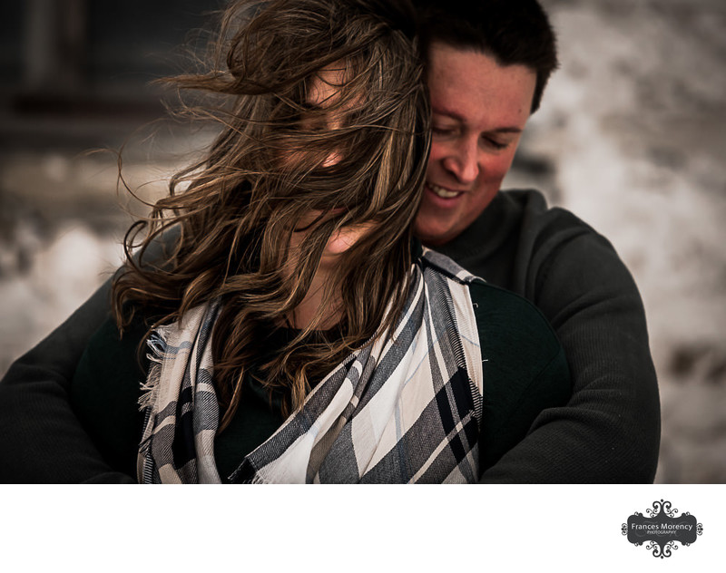 Windy Winter Engagement in Owen Sound