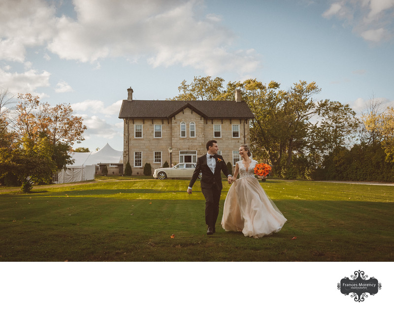 Running Portrait at David Springer Estate Wedding