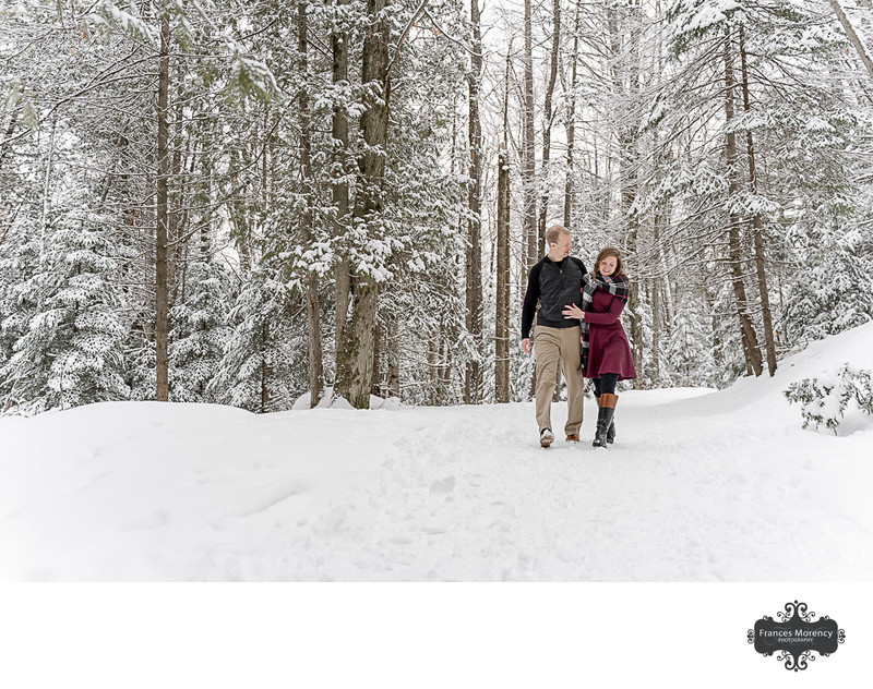 Winter Engagement Photography at Hogg's Falls