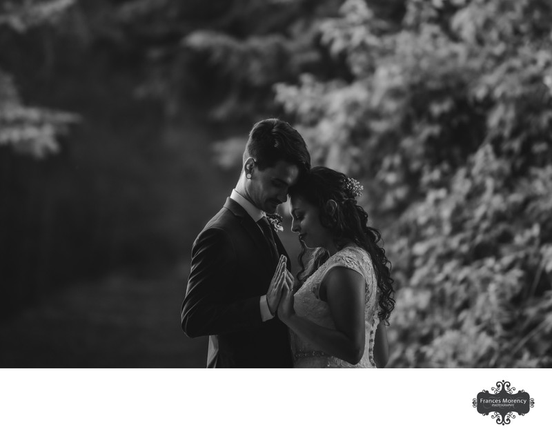 Backlit Portrait of Bride Groom:  Kortright Eventspace