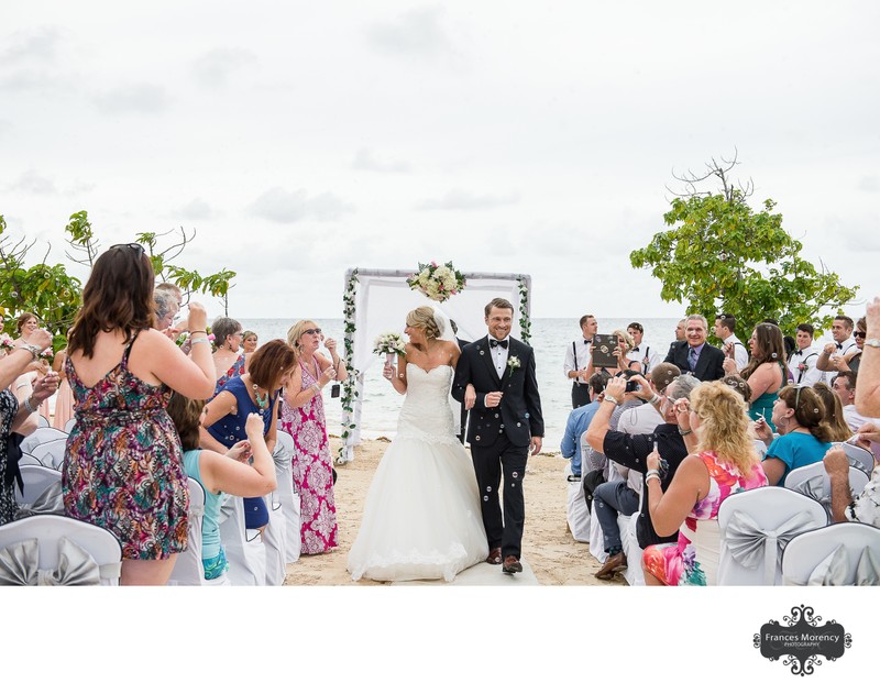 Beach Ceremony Exit:  Destination Wedding Photographer