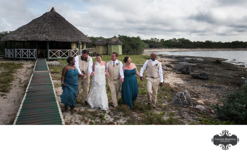 Wedding Party Walking:  Cayo Coco Destination Photographer