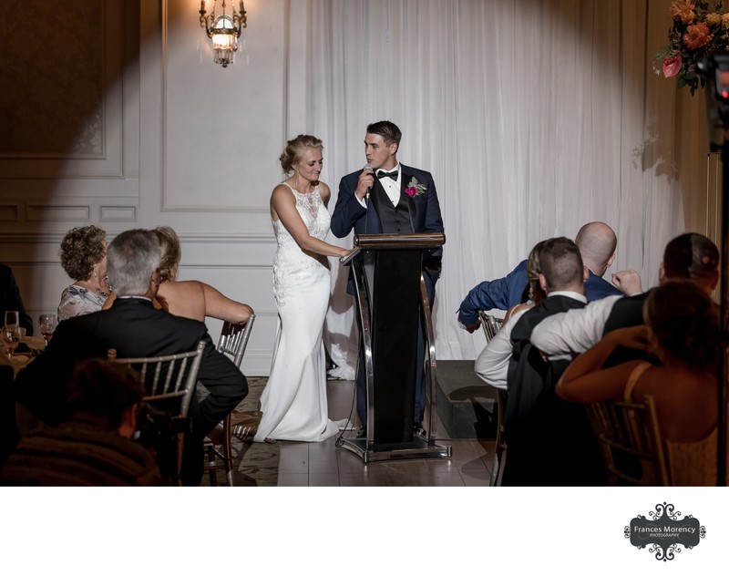 Bride Groom Speeches at Hazelton Manor Wedding