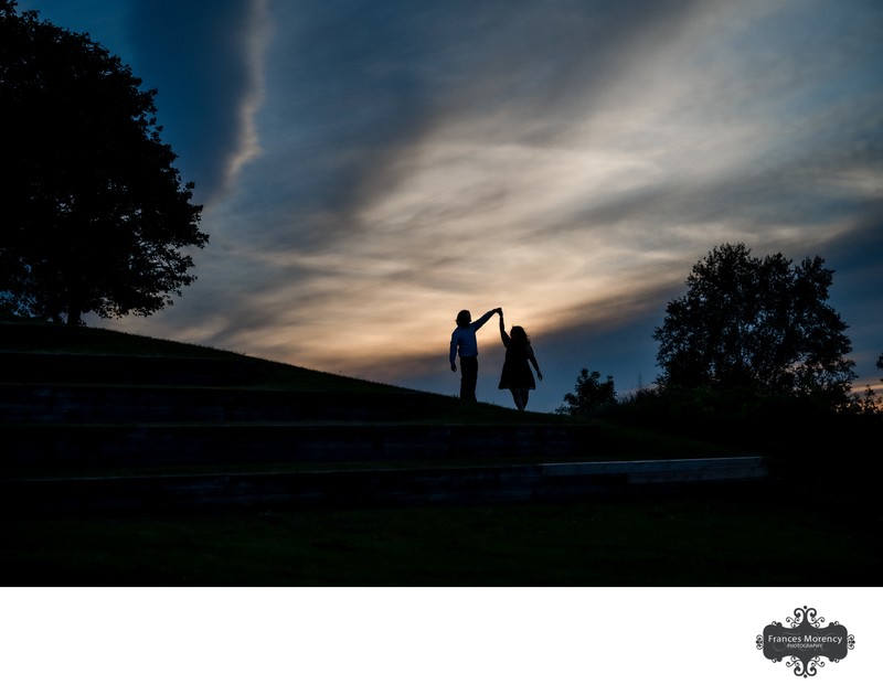 Sunset Silhouette Photography at Barrie Engagement