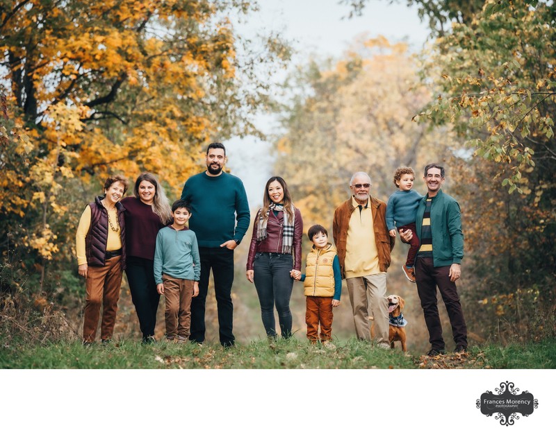 Fall Family Pictures in Field:  Markdale Photographer