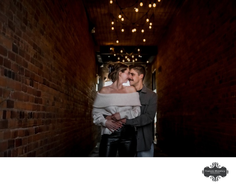 Engagement Pictures in Alley:  Orillia Engagement Photographer