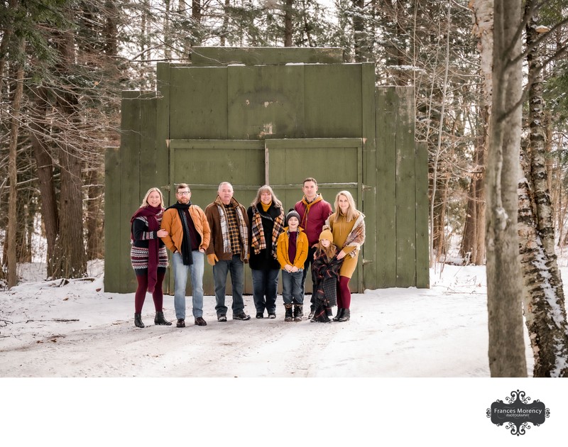 Family Photos in Front or Garage:  Meaford Photographer