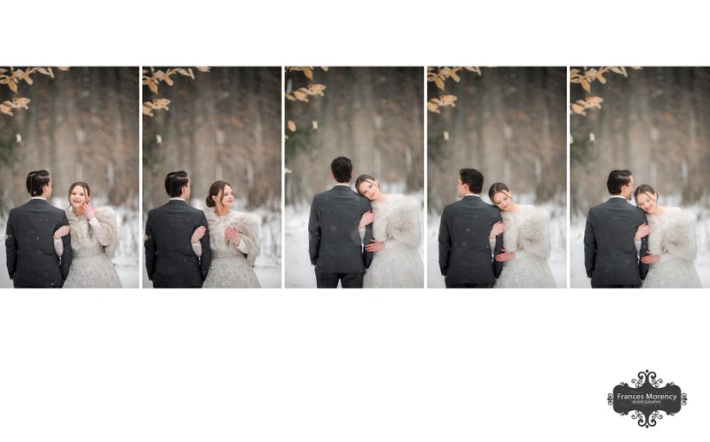 Bride Groom Winter Photos:  Alliston Wedding Photographer