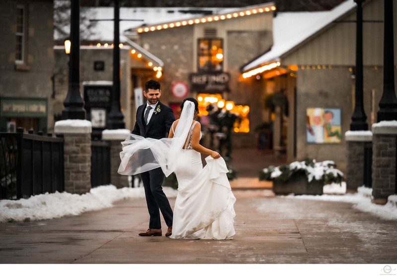 Dancing in Golden Hour:  Elora Mill Wedding Photographer