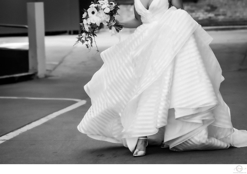 Bride in Ball Gown:  Black and White Photographer