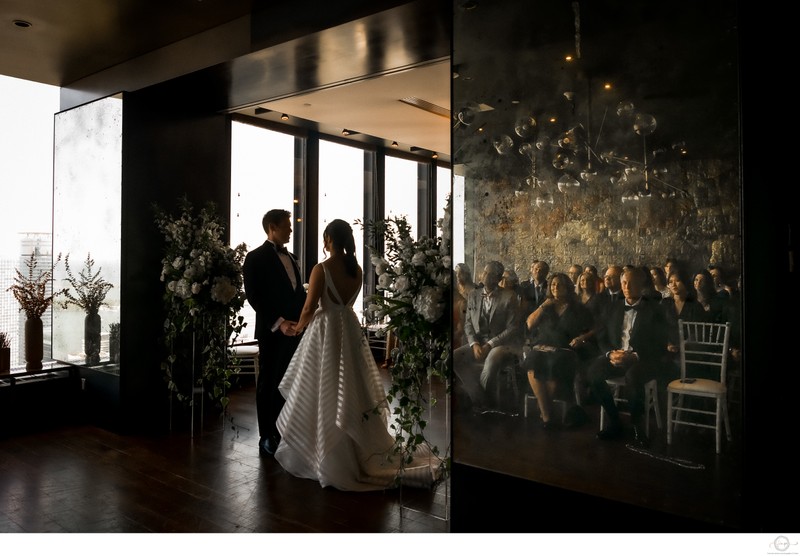 Guest Reflection Photo at Ceremony : Canoe Bar Wedding 