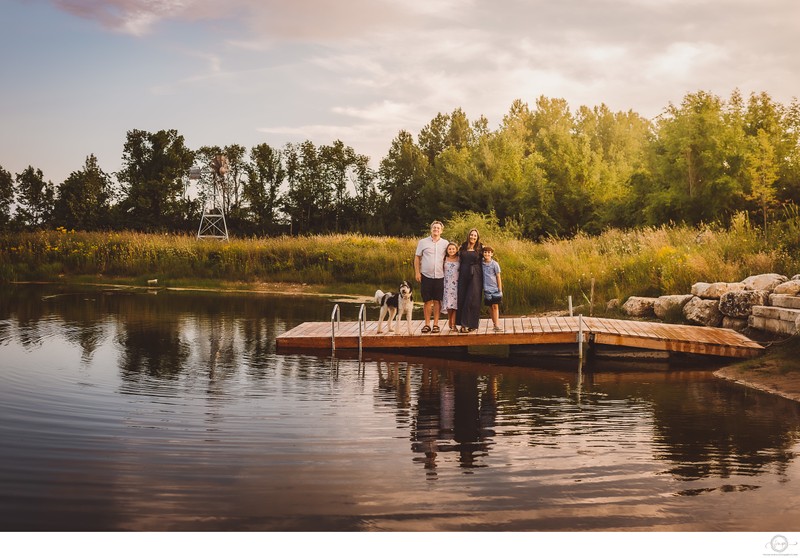 Family Photos on a Dock at Meaford Home