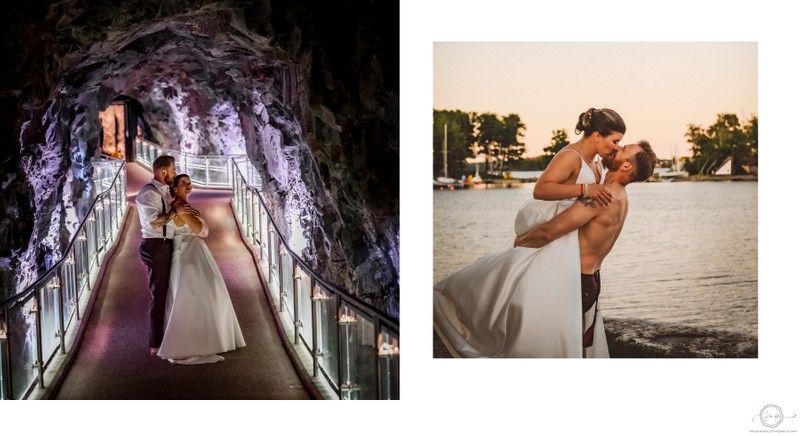 Night Photo in the Cave:  Sudbury Wedding Photographer
