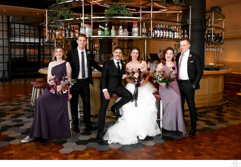 Wedding Party Photos in the Bistro at The Broadview Hotel
