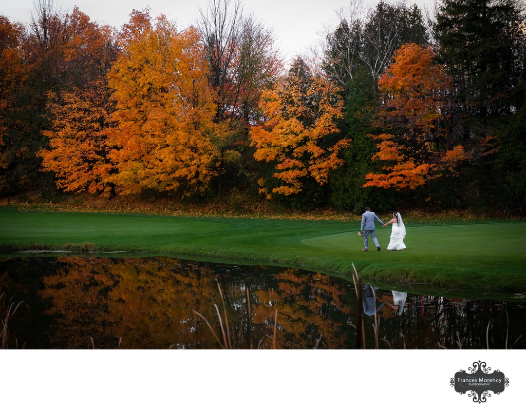 Portrait with Orange Trees:  Deer Creek Golf Wedding