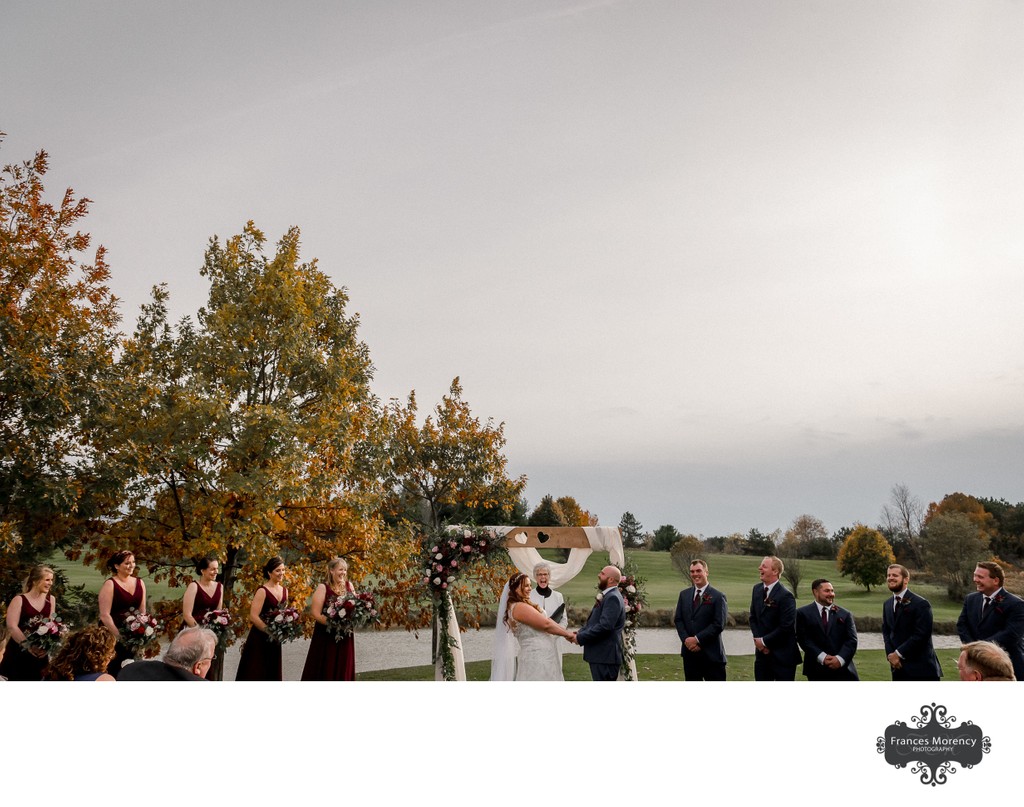 Fall Ceremony:  Knollwood Golf Wedding Photographer