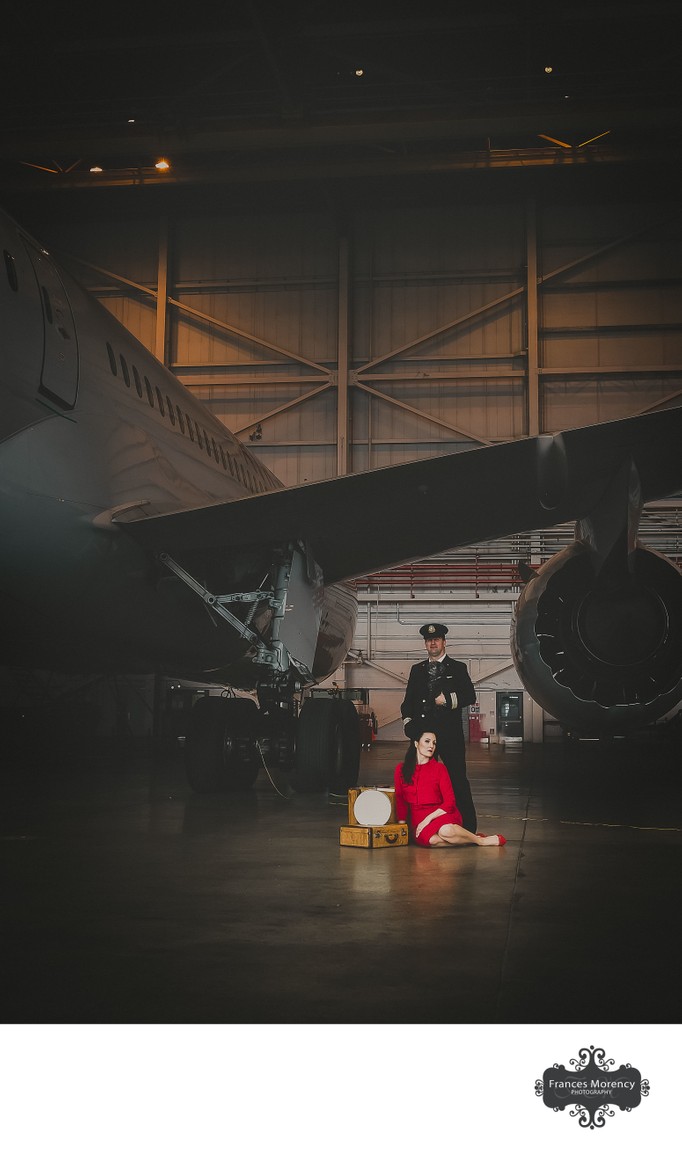 Engagement Portrait at Airport 