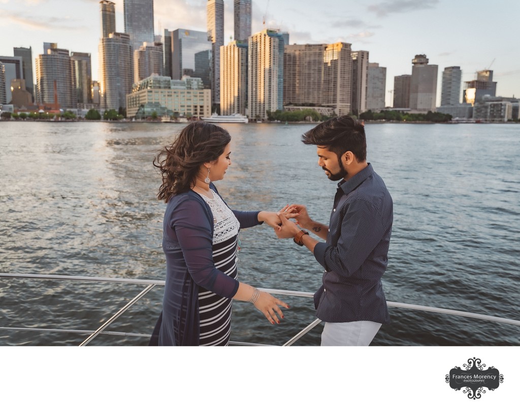 Proposal on a Yacht:  Toronto Engagement Photographer