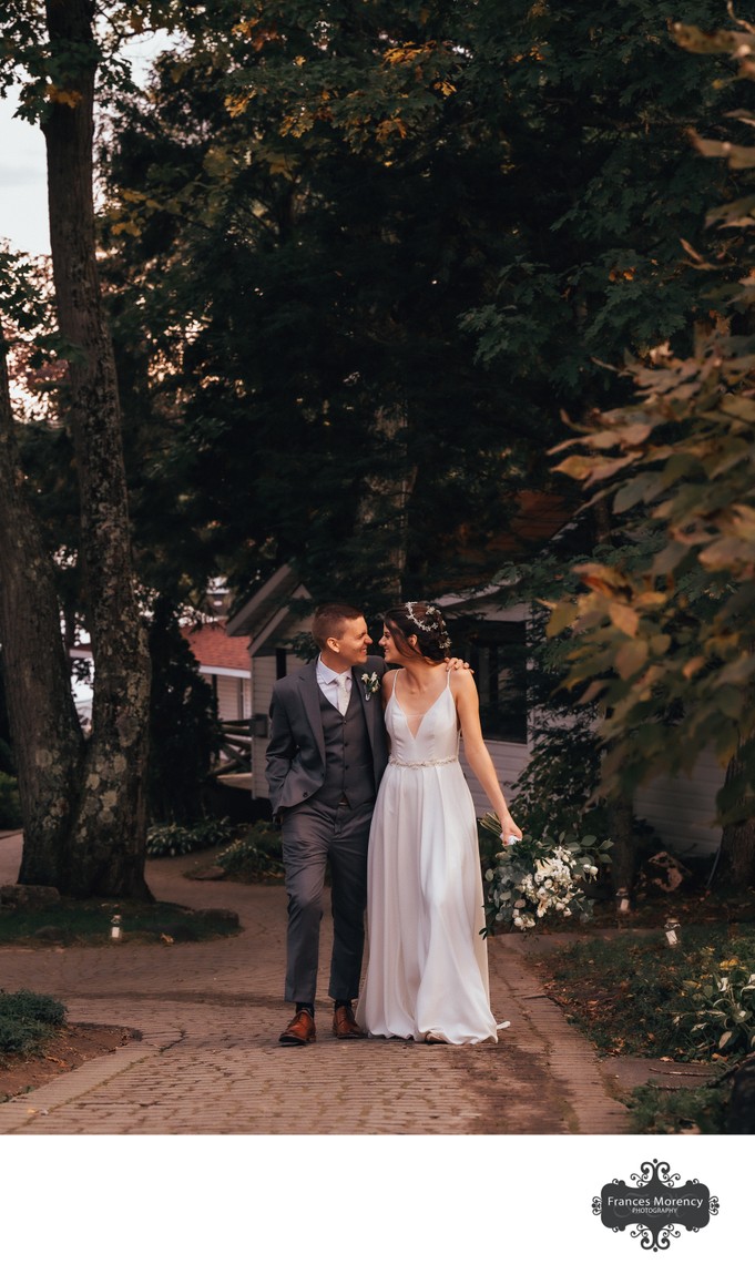 Wedding Couple Walking:  Severn Lodge Photographer
