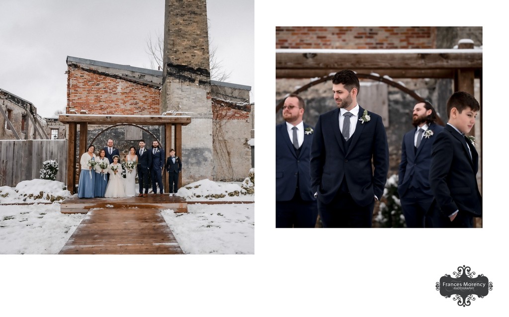 Wedding Party Photo at The Foundry:  Elora Mill Photographer