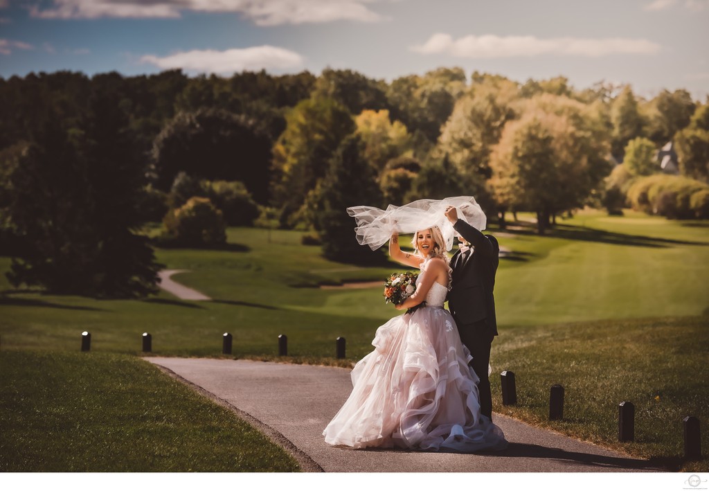 Veil Flying Photo:  The Manor Wedding Photographer