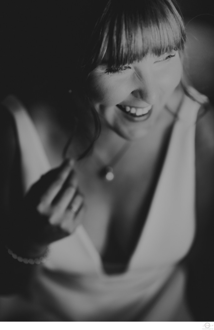 Bride Portrait on Wedding Day:  Black and White Photographer