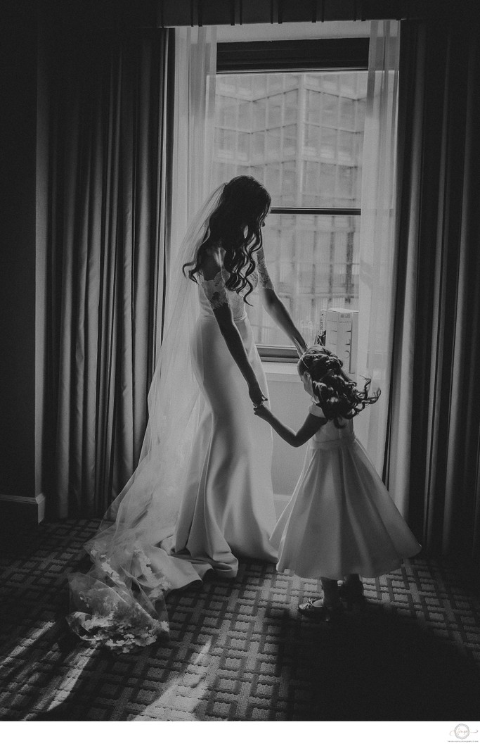 Bride and Flower Girl Dance:  Toronto Wedding Photographer