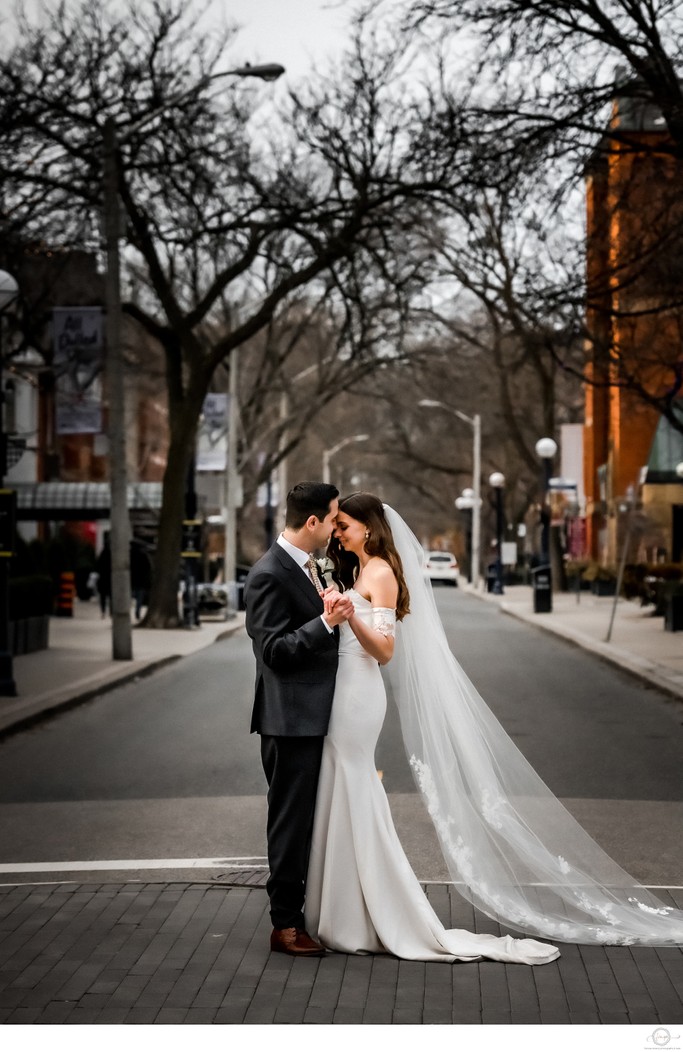 Bride Groom Dancing in the Streets of Toronto