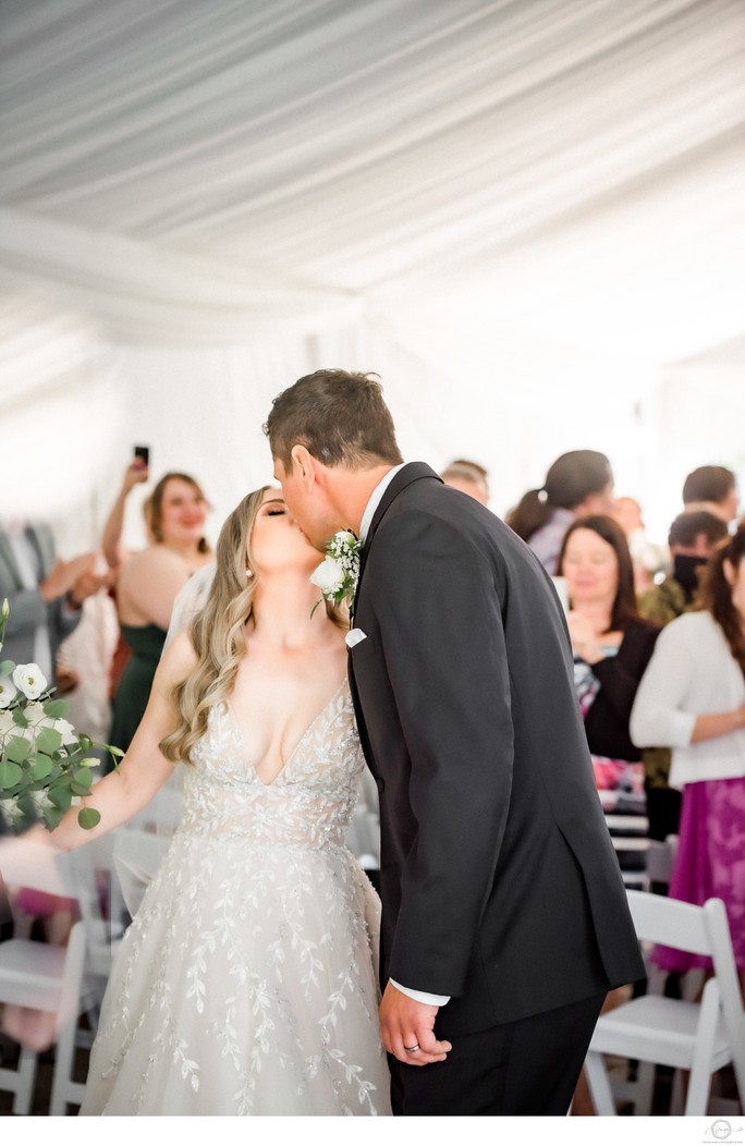 Ceremony Exit Kiss:  Hockley Valley Resort Photographer