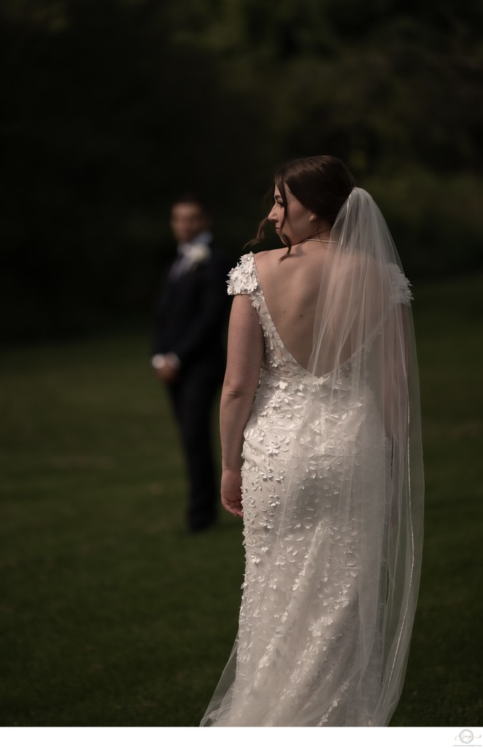 Photo of bride and groom separated:  Thornbury Photographer