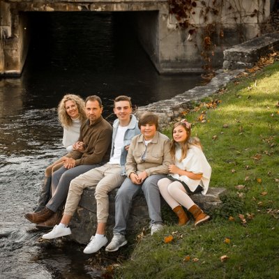 Fall Family Photos in Erin by the Creek