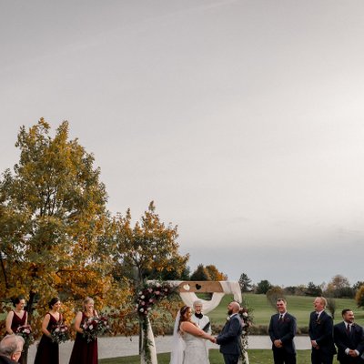 Fall Ceremony:  Knollwood Golf Wedding Photographer