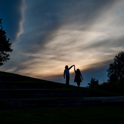 Sunset Silhouette Photography at Barrie Engagement