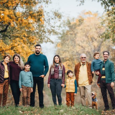 Fall Family Pictures in Field:  Markdale Photographer