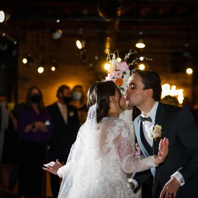 Cake Cutting with a Kiss:  Alliston Wedding Photographer