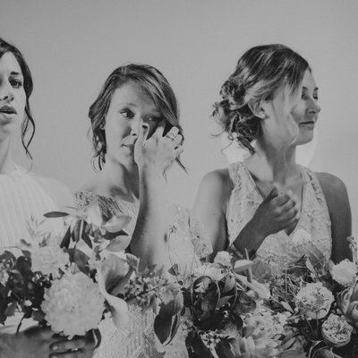 Bridesmaids Crying During Ceremony at Doctor's House