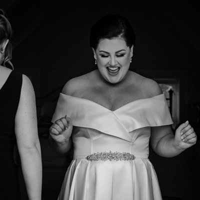 Bride Laughing With Mom:  Photojournalism Wedding Photo