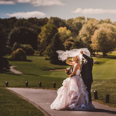 Veil Flying Photo:  The Manor Wedding Photographer