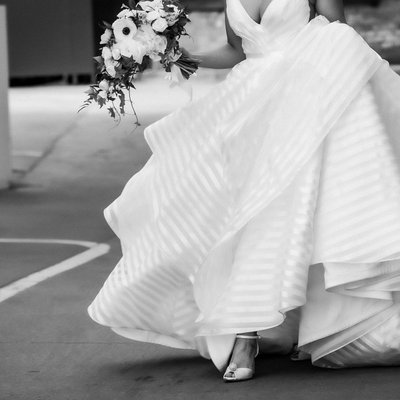 Bride in Ball Gown:  Black and White Photographer