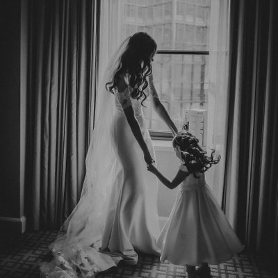 Bride and Flower Girl Dance:  Toronto Wedding Photographer
