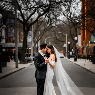 Bride Groom Dancing in the Streets of Toronto