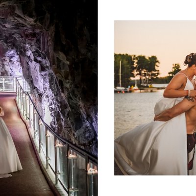 Night Photo in the Cave:  Sudbury Wedding Photographer