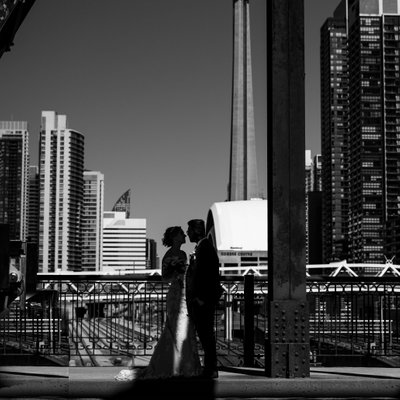 Silhouettes with Toronto Skyline:  Journalistic Photographer