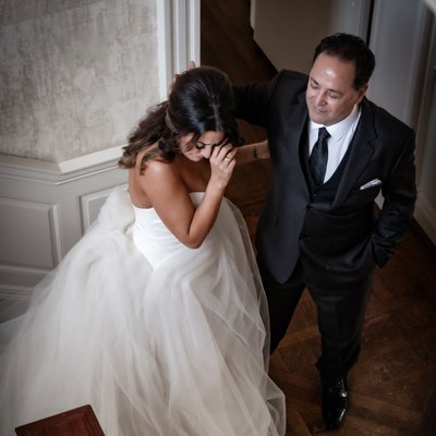 Father Daughter First Look on Wedding Day