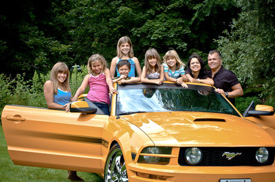 Owen Sound Family Photography in Yellow Mustang