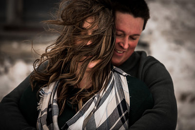 Windy Winter Engagement in Owen Sound