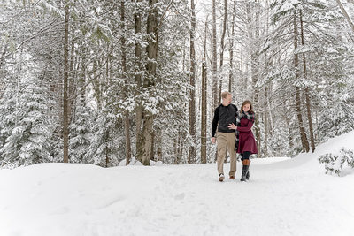 Winter Engagement Photography at Hogg's Falls