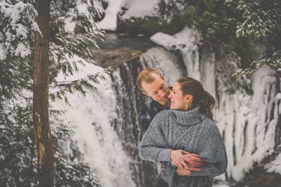 Flesherton Engagement Photos with Waterfall